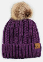 Load image into Gallery viewer, Fuzzy Lined Fur Pom CC Beanie Adult