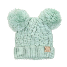 Load image into Gallery viewer, Solid Double Pom CC Beanie Kids