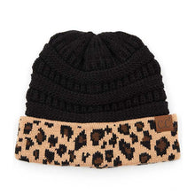 Load image into Gallery viewer, Matching Cuff Leopard Print CC Beanie Adult