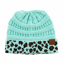 Load image into Gallery viewer, Matching Cuff Leopard Print CC Beanie Adult