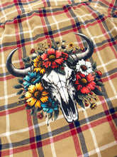 Load image into Gallery viewer, Western Cow Skull Upcycled Flannel - Size M