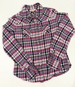 Be Kind Always Butterfly Upcycled Flannel - Size XS