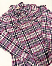 Load image into Gallery viewer, Be Kind Always Butterfly Upcycled Flannel - Size XS