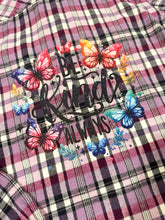 Load image into Gallery viewer, Be Kind Always Butterfly Upcycled Flannel - Size XS