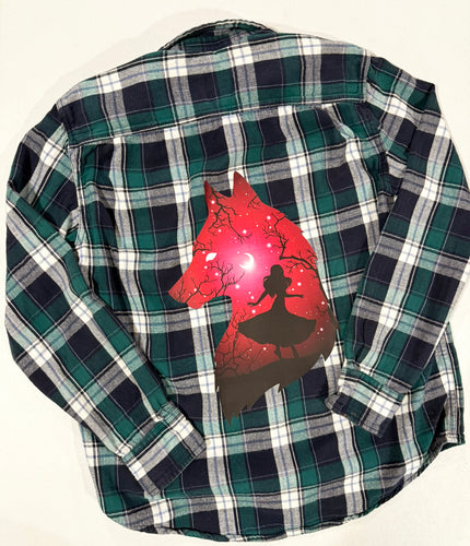 She Wolf Upcycled Flannel - Size M