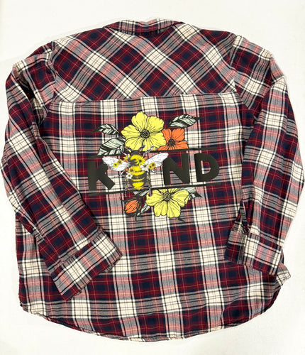 Be Kind Upcycled Flannel - Size 1XL Women's