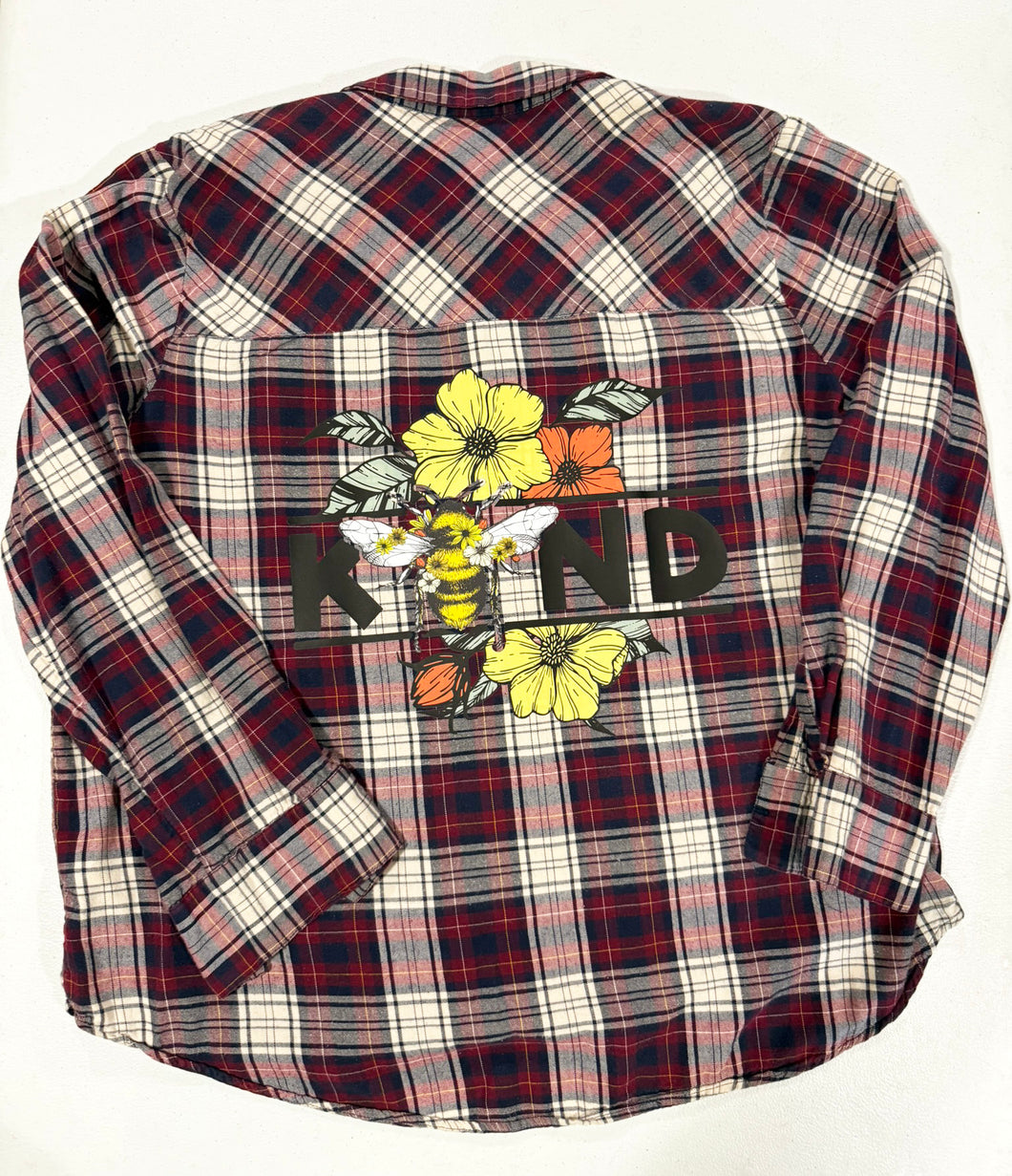 Be Kind Upcycled Flannel - Size 1XL Women's