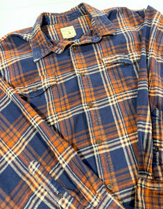 Mushroom Guitar Upcycled Flannel - Size 3XL