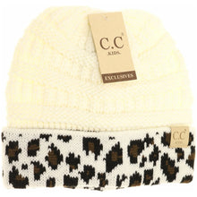 Load image into Gallery viewer, Matching Cuff Leopard Print CC Beanie Kids