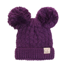 Load image into Gallery viewer, Solid Double Pom CC Beanie Kids