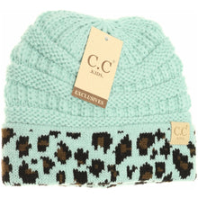 Load image into Gallery viewer, Matching Cuff Leopard Print CC Beanie Kids