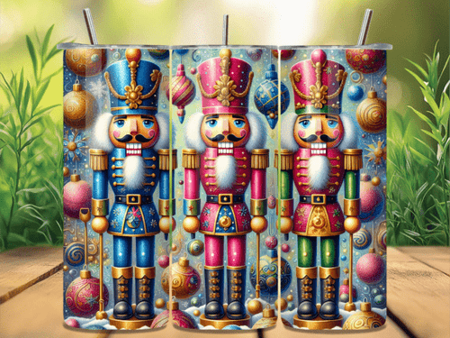 Colorful Nutcracker Prince Christmas Skinny Tumbler
