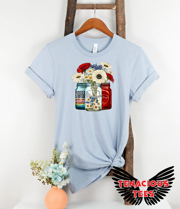 Patriotic Flowers Tee