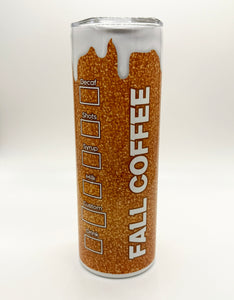 Pumpkin Spice Fall Coffee Skinny Tumbler