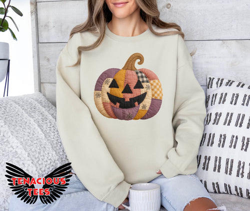 Patchwork Pumpkin Sweatshirt