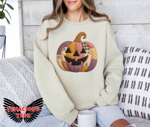 Patchwork Pumpkin Sweatshirt