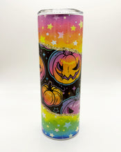 Load image into Gallery viewer, Rainbow Pumpkin Halloween Skinny Tumbler