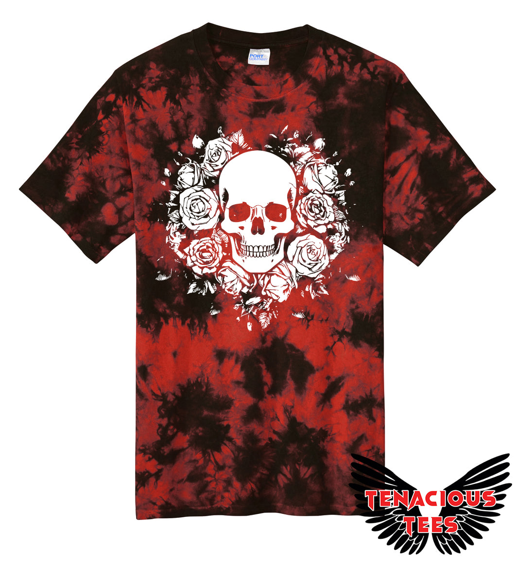 Floral Skull Tie Dye Tee