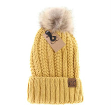 Load image into Gallery viewer, Fuzzy Lined Fur Pom CC Beanie Adult