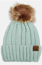 Load image into Gallery viewer, Fuzzy Lined Fur Pom CC Beanie Adult