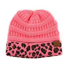 Load image into Gallery viewer, Matching Cuff Leopard Print CC Beanie Adult