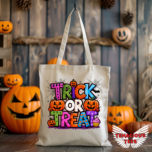 Halloween Trick or Treat Canvas Tote Bag